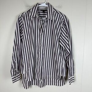 Banana Republic XS Button Up Shirt Oversized Striped Stone Washed Top